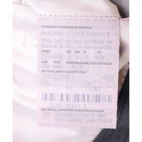 Hugo Boss ROSSELLINI Sport Coat Blazer Suit Three Button Jacket Wool Gray Sz 40R - Picture 12 of 15